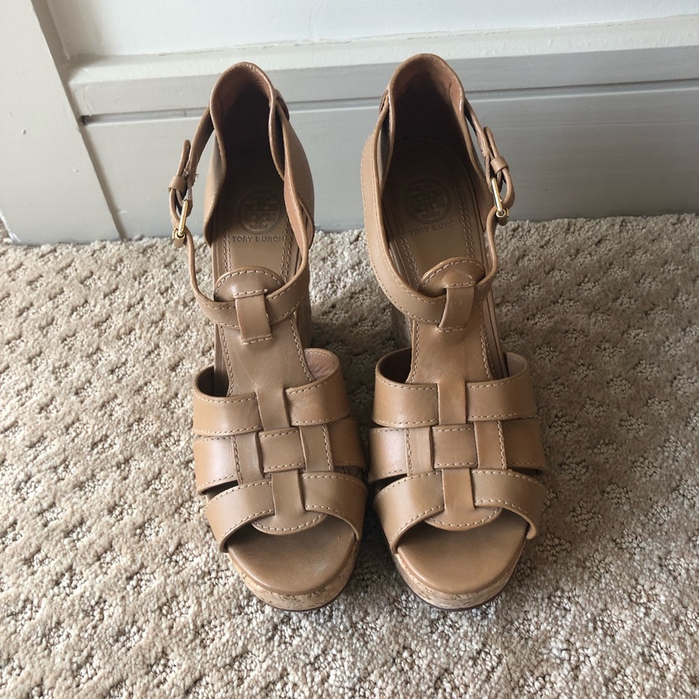 Tory Burch Platform Sandals - Tan